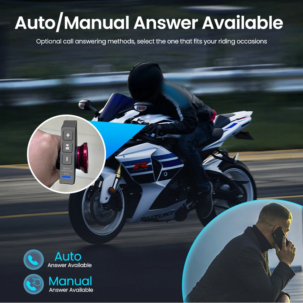 Motorcycle Media Button Remote Controller for IOS Android