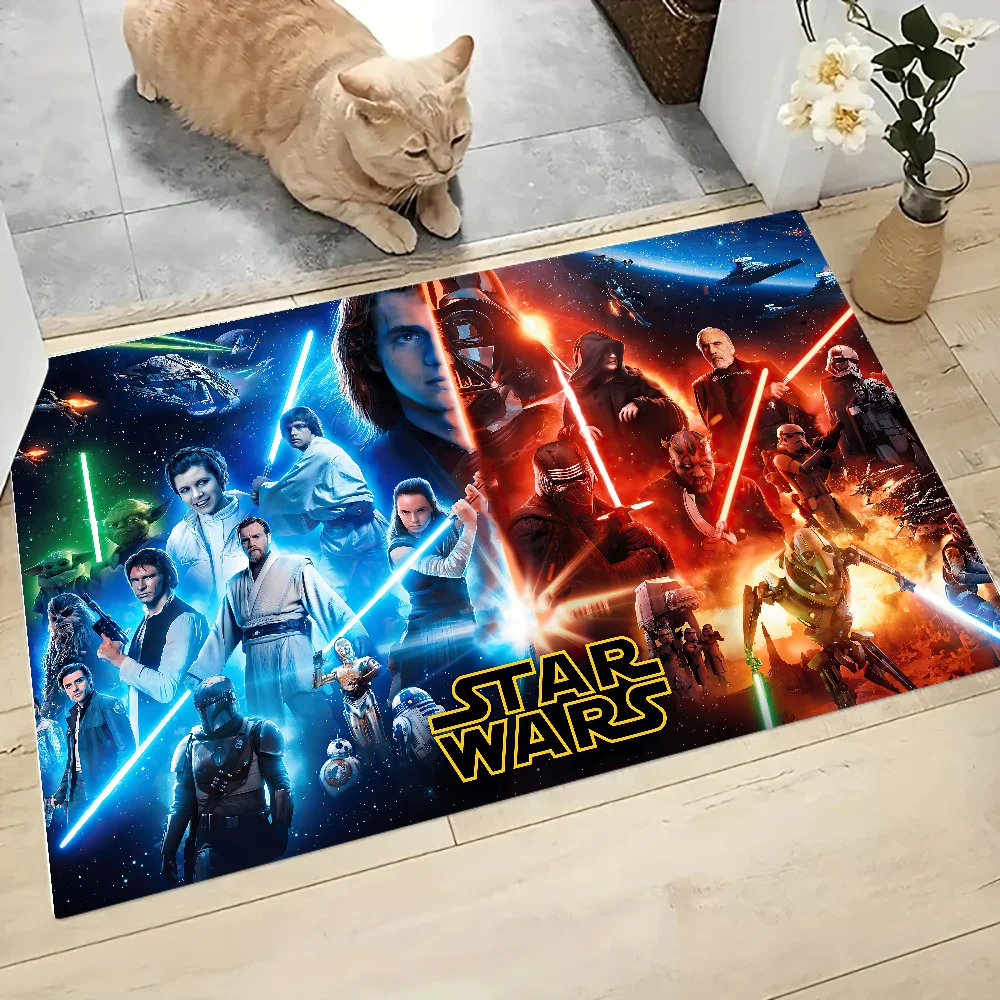 S-Star W-Wars Floor Mat Graphic Printed Flannel Doormats For Bathroom Kitchen Entrance Carpet Home Decor 6