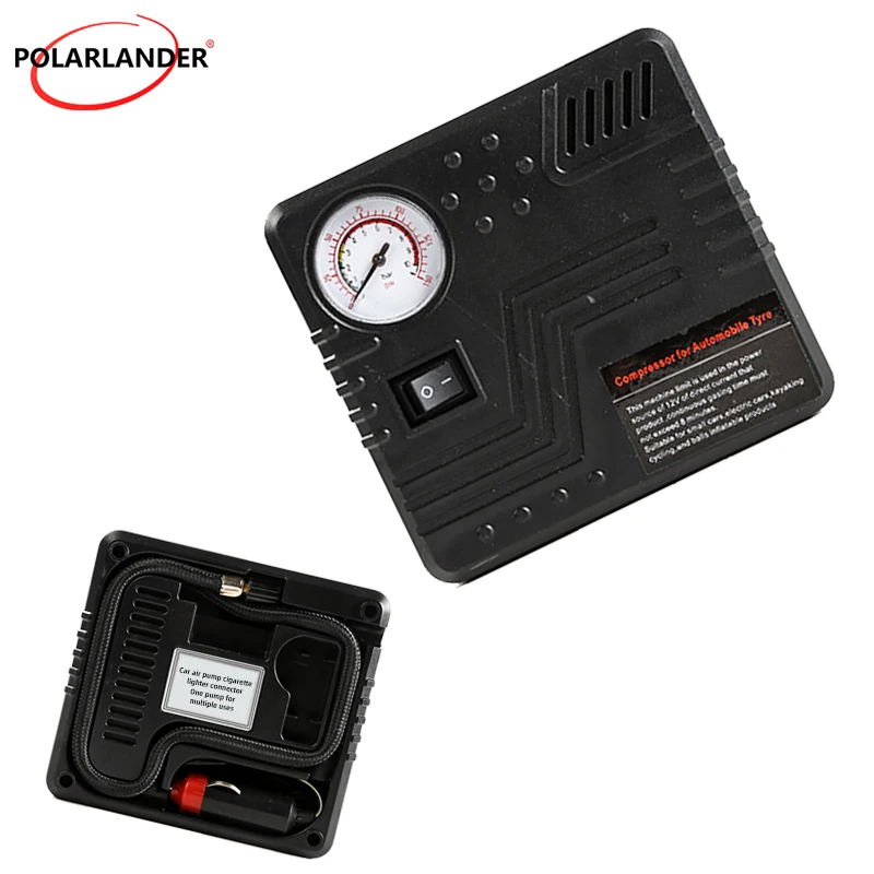 

Car Emergency Auto Air Pump DC 12V Tire Inflator Tool Pressure Gauge Cigarette Lighter Connector Compact & Portable High Quality