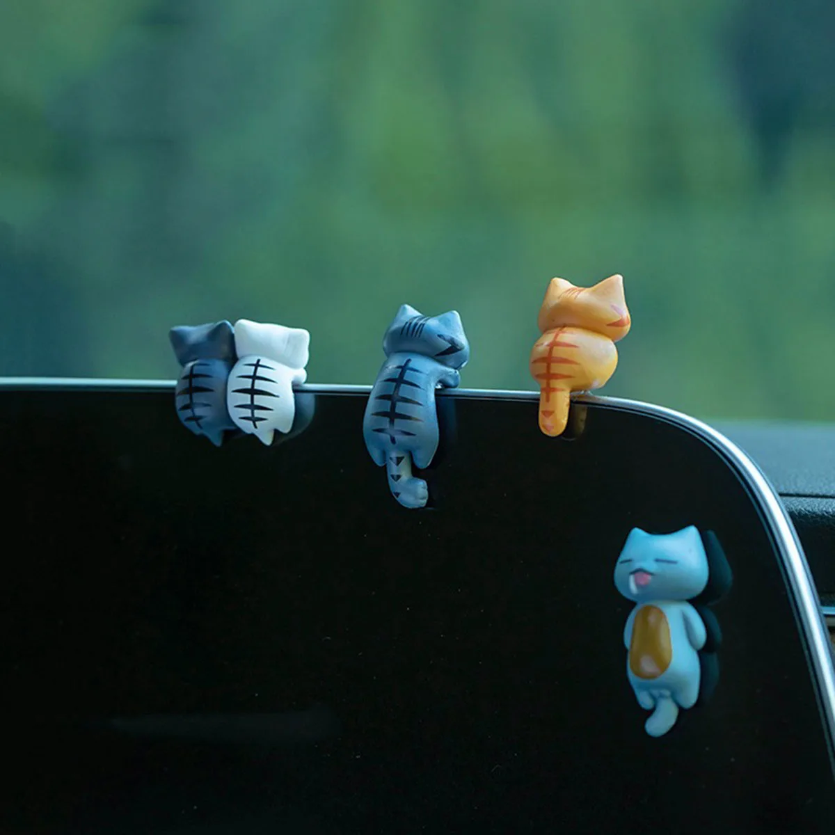 6pcs PVC Cartoon Cat Figurines for Car Dashboard, Plant Pots, and Screen Edge Decor S1ccbd0a80e9e46b384bc68936f882fb1I