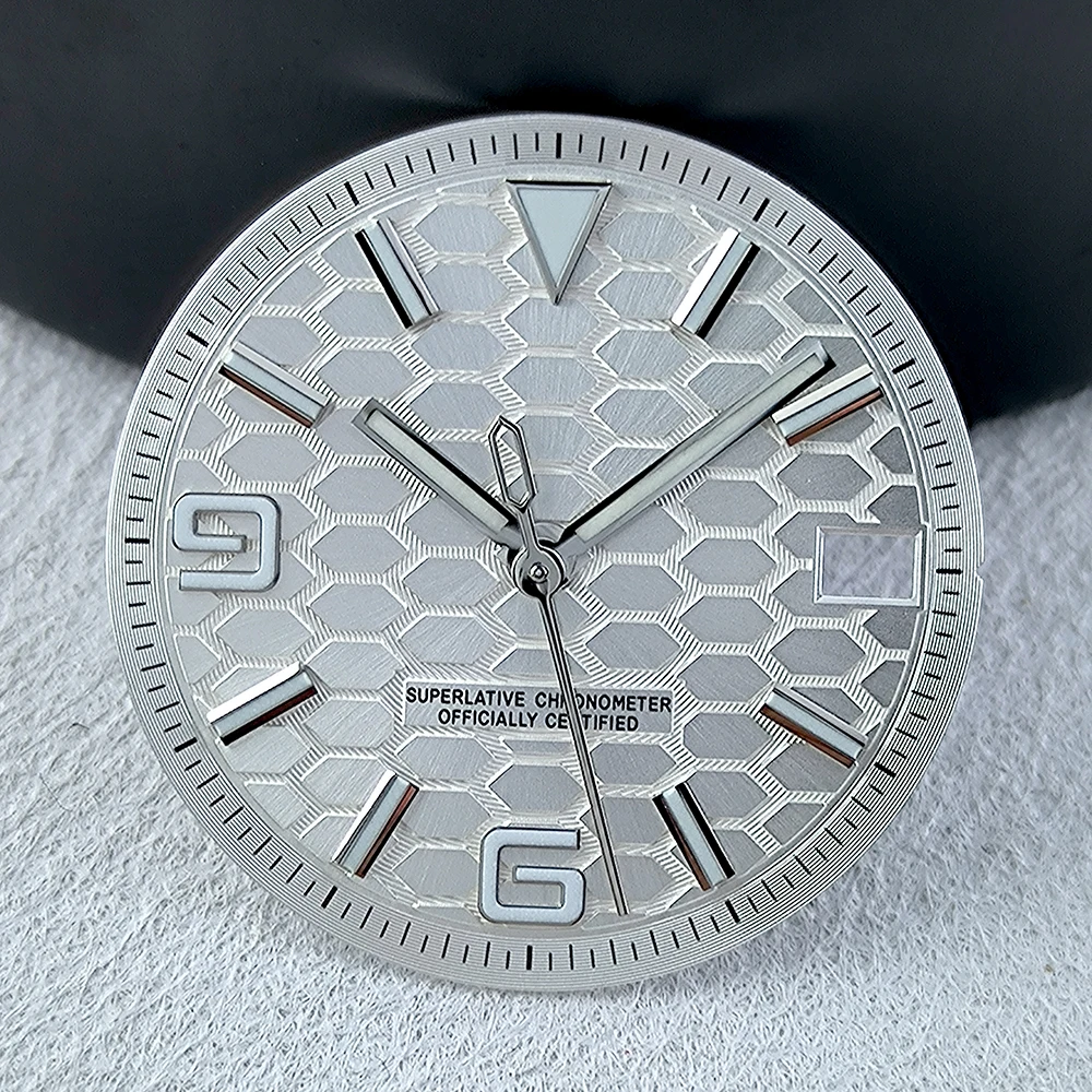 Blue Luminous Watch Dial with Numerals - 28.5mm