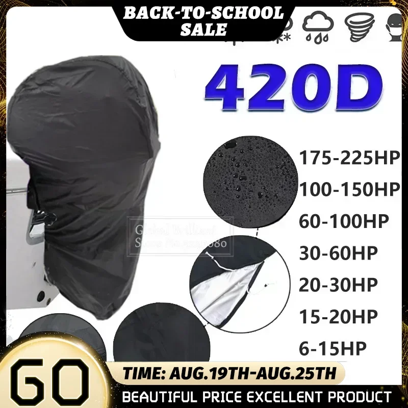 420D 6-225HP Yacht Full Outboard Motor Engine Boat Cover Anti UV Dustproof Cover Marine Engine Protection Waterproof boat cover,outboard motor cover