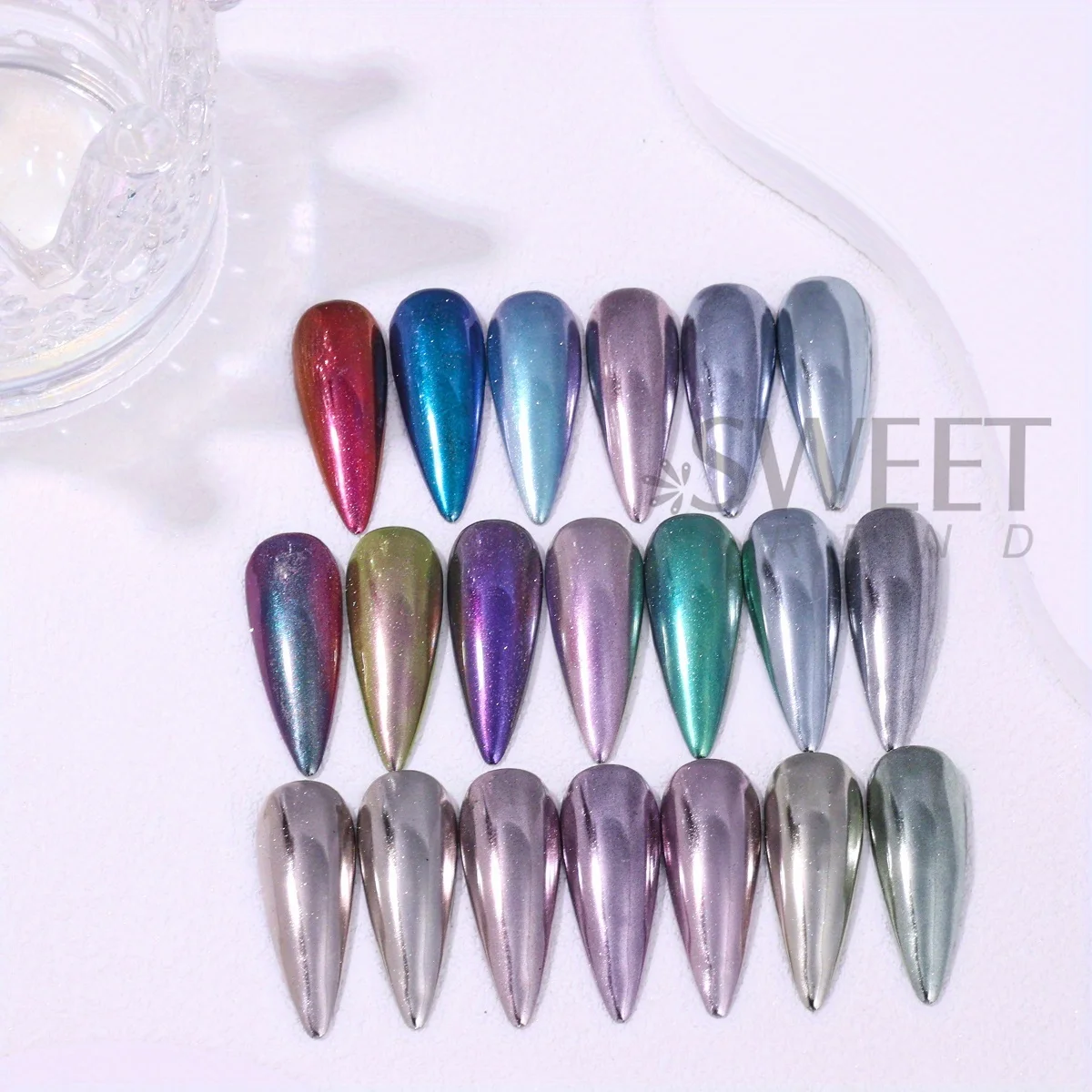 20 Colors Plain Mirror Nail Glitter Powder Punk Purple Blue Design Metallic Chrome Flash Y2K Manicure Nail Accessories Sparkle