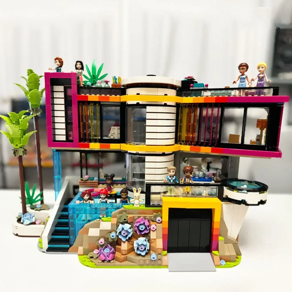 Compatible Andrea's Modern Mansion Building Block Bricks Set Villa House Street View Ideas Children Toy For Friends Gift