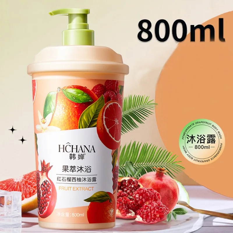 

800ml Red Pomegranate Grapefruit Shower Gel Exfoliating Body Deep Cleansing Remove Chicken Skin Body Lubricant Whitening Skin