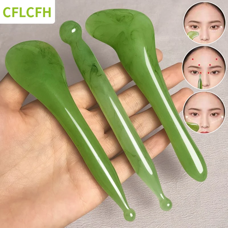 

Gua Sha Scraping Massager Face Guasha Natural Resin Jade Stone Tool Facial Lift Acupoint Massage Board Body Care Beauty Stick