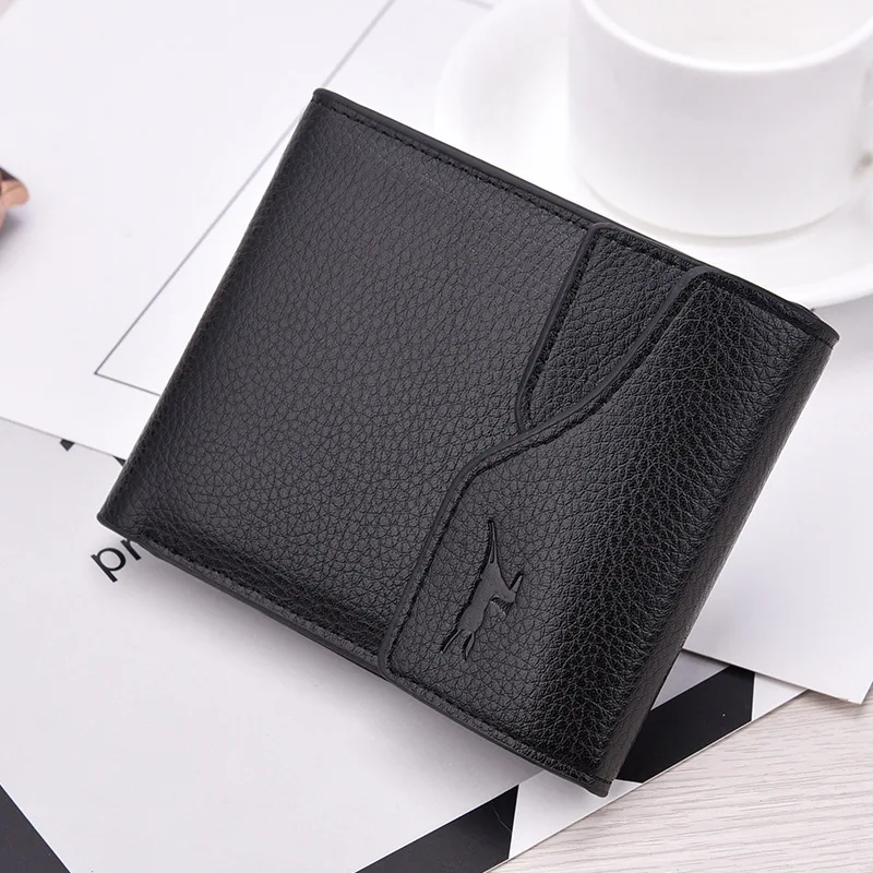 

USD Clip Driver's License Card Bag Photo Holder PU Leather New Short Wallet For Men Trend Individualistic Fashion
