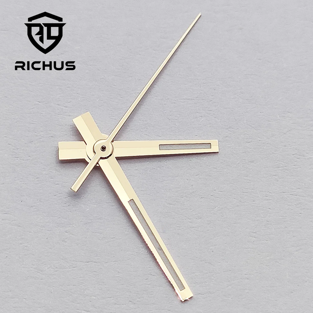 Luxury Silver, Gold, and Rose Gold Watch Hands with Green Luminous Finish