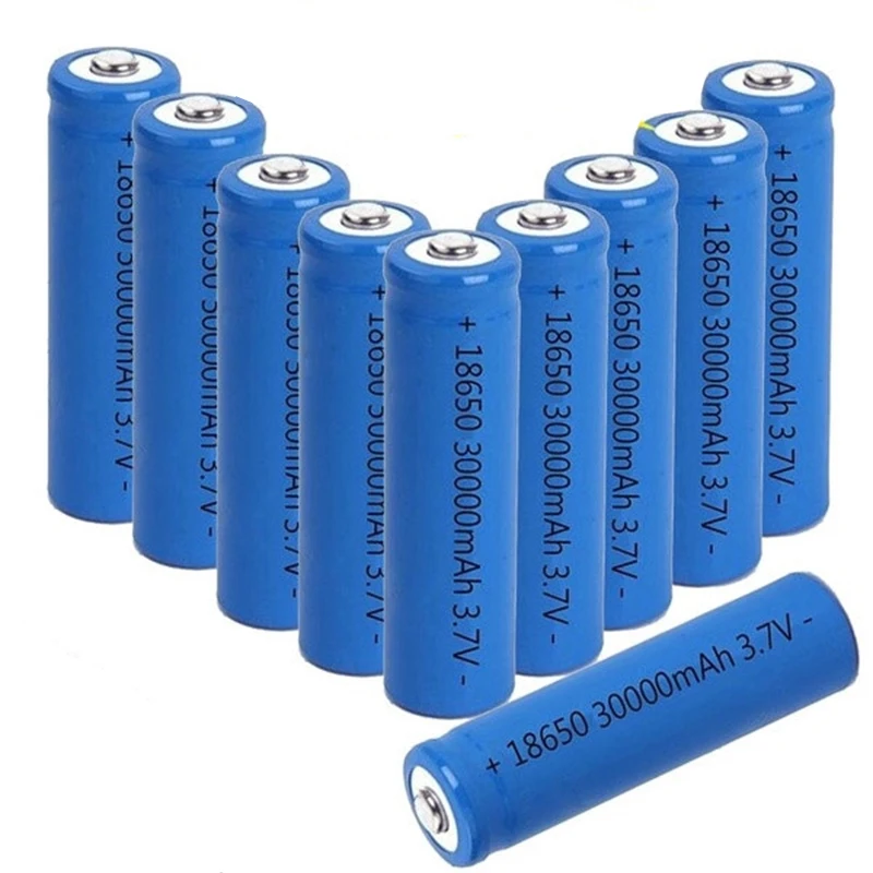 30000mAh 3.7V Li-ion Battery 18650 Li-ion Rechargeable Battery for LED Flashlight/electronic Gadget Cabinet Light Dropshipping lithium ion battery pack Batteries