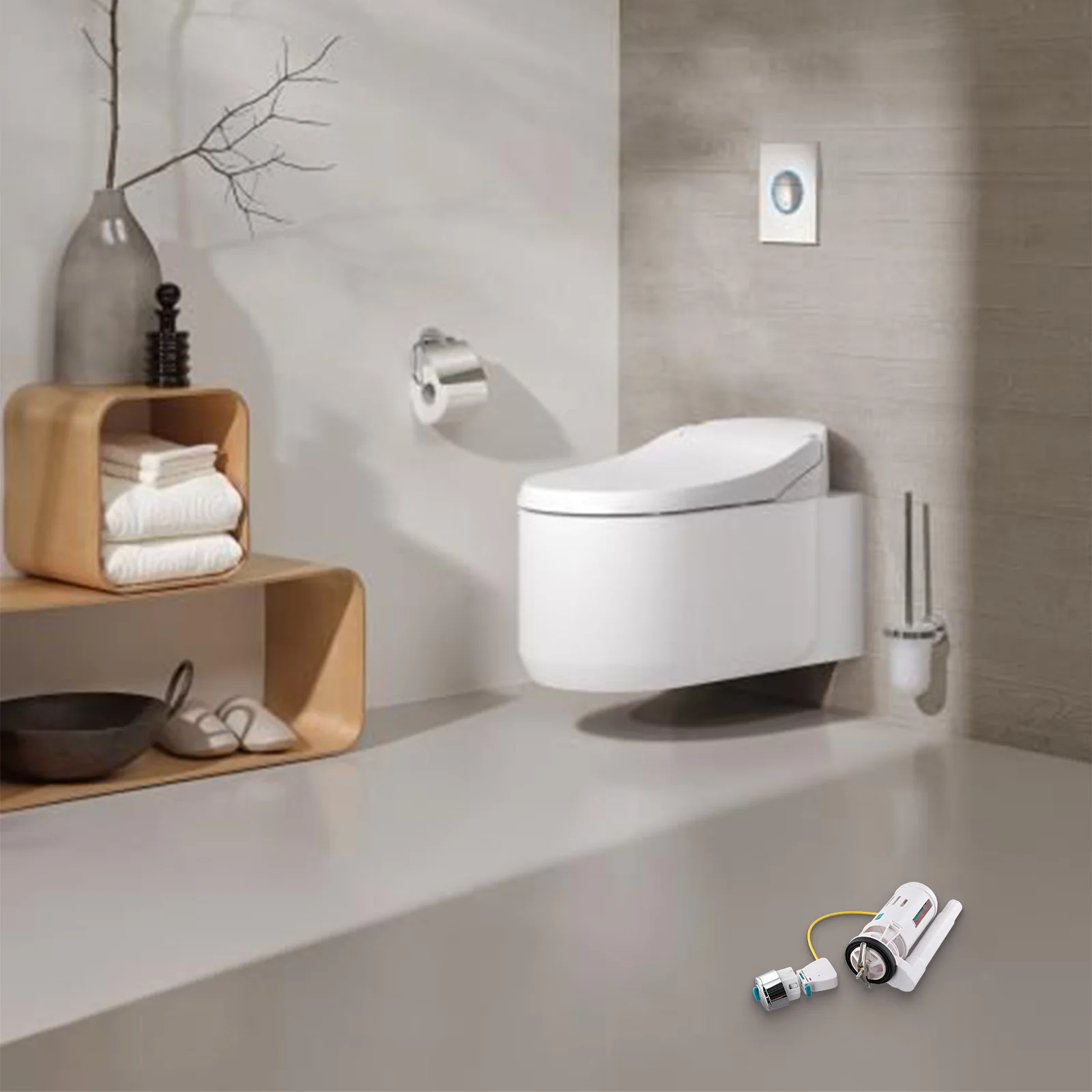 【Trending Now】 Easy Installation Toilet Repair Toilet Cistern Flush Parts Suitable For Plastic Water Wire-controlled Drain Valve.