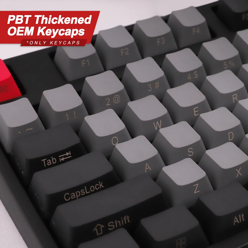 

Колпачки для механической клавиатуры DOLCH PBT OEM, высота профиля, 108 клавиш, черный, серый, красный цвет, 61 87 104 GK61 SK61 Anne Pro 2