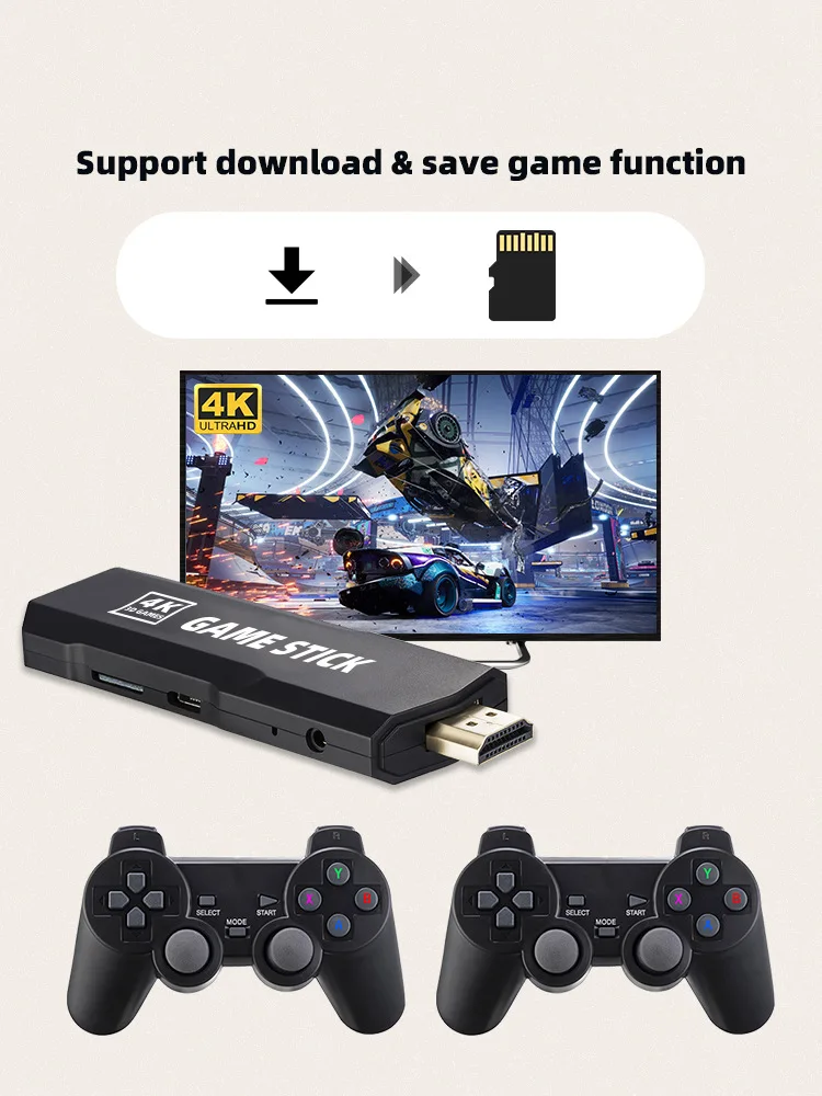 DATA FROG 4K Portable Retro Game Console TV Video Gamepad