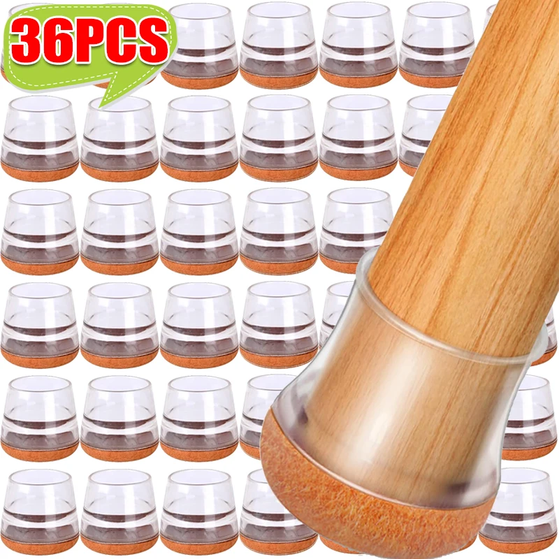 Silicone Furniture Leg Floor Protectors with Non-Slip Felt Pads