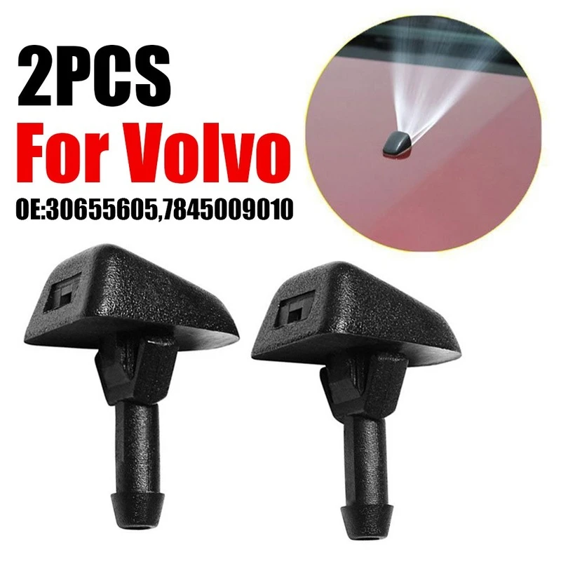 2pc Front Windshield Wiper Washer Jet Nozzle For Volvo Xc90 V50 C30 V40
