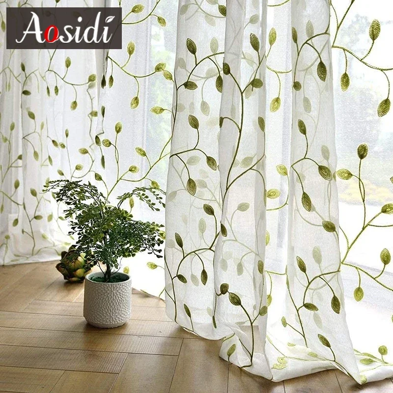 Embroidered Tulle Sheer Curtains Living Room Bedroom Children Window Curtain Ready-made Drapes Cortinas Rideaux sheer curtains window curtains decor curtains embroidered curtains