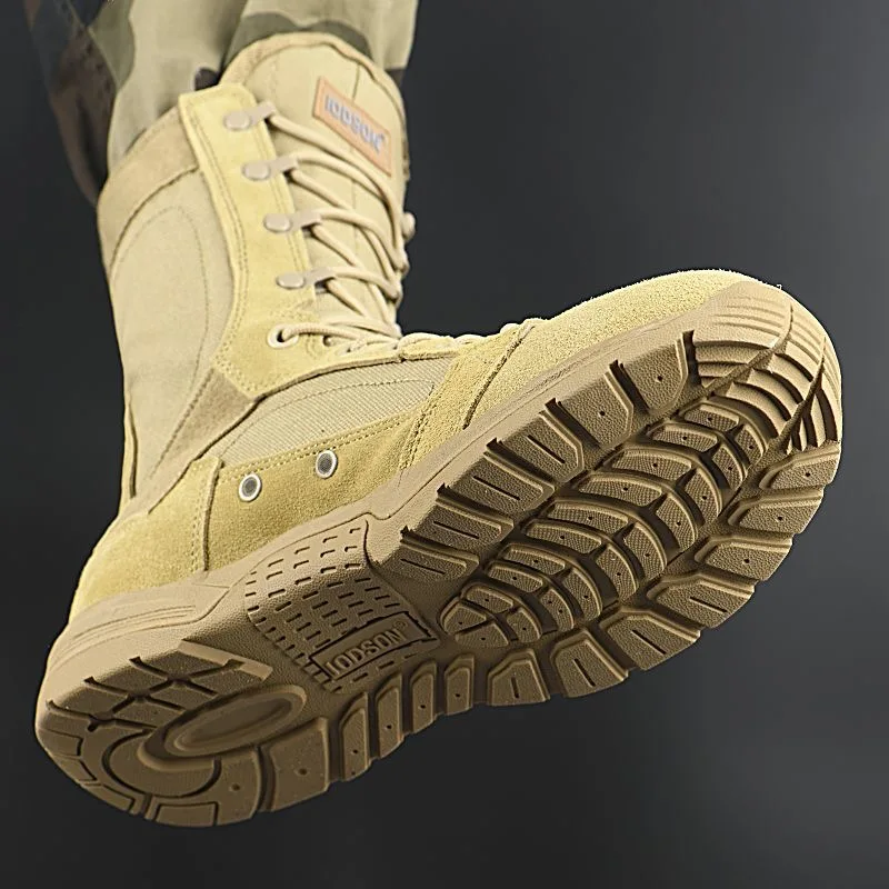 

Hot Sale Men Tactical Boots Rubber Outdoor Casual Shoes For Mens Anti-Slip Army Combat Boots Man Top Quality Military Boots Men