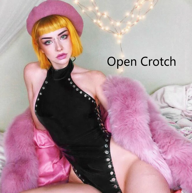 Erotic Sexy Open Crotch Latex Lingerie for Sex Body Suits Women Pvc Bondage Crotchless Faux Leather Dress Bodysuit Tights Sexi women underwear,sexy lingerie,latex bodysuit