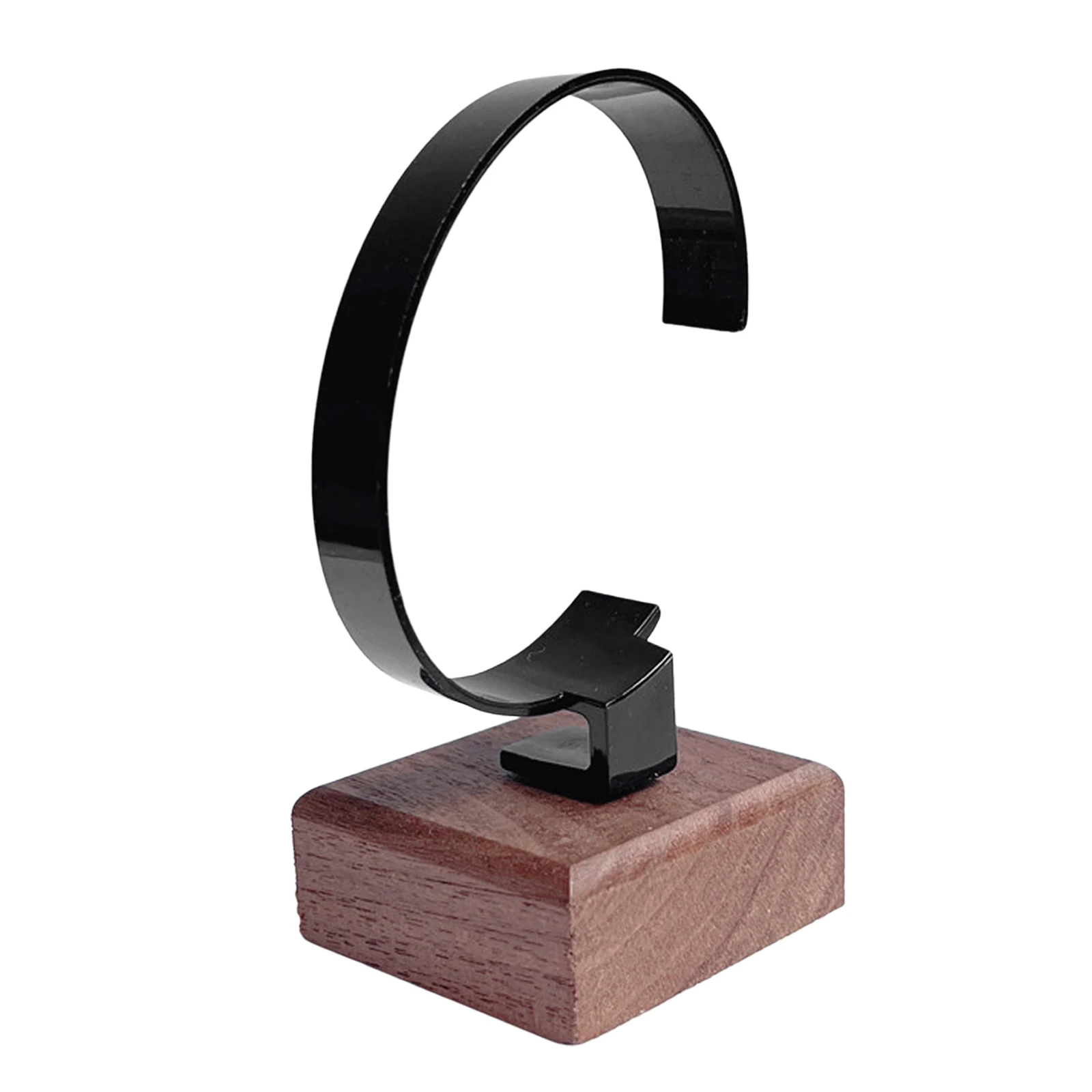 C Shape Watch Display Stand Tool Wooden Base for Retail Store Showcase