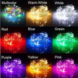 USB LED String Light 10M 5M Waterproof Copper Wire Outdoor Lighting Strings Fairy Lights For Christmas Wedding Decoration