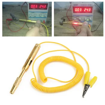 자동차 회로 테스터 트럭 전압 테스터 회로 DC 6V 12V 24V 프로브 라이트 시스템 테스트 프로브 전압 테스트 펜 감지기, 구리