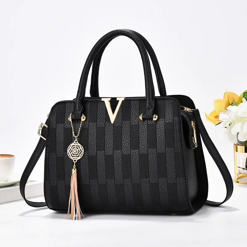 Casual Elegant A92885 Handbag Women's Shoulder Crossbody Bag Leather Material Medium Size for Daily Use Simple Style