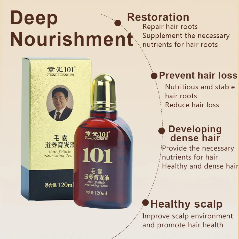 Zhangguang 101 Hair follicle nourishing tonic hair growth serum hair growth cream hair growth spray hair growth shampoo set Hair Regain Tonic Beard growth hair loss product