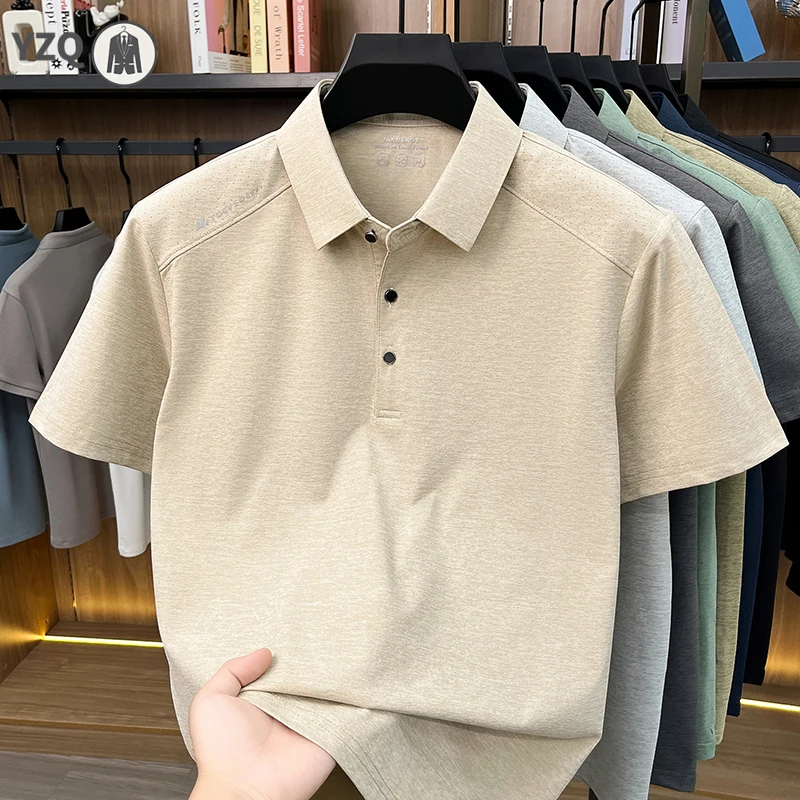 Polo da uomo basic con colletto e bottoni, comoda maglietta per l'uso quotidiano, uscite informali e viaggi nel fine settimana - immagine 6