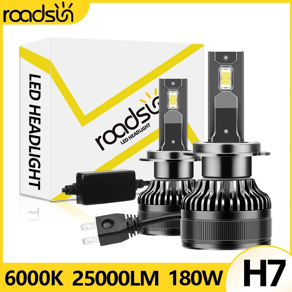 2 шт., одинарные медные лампы H7, 180 лм, 6000 Вт, 12 В, к