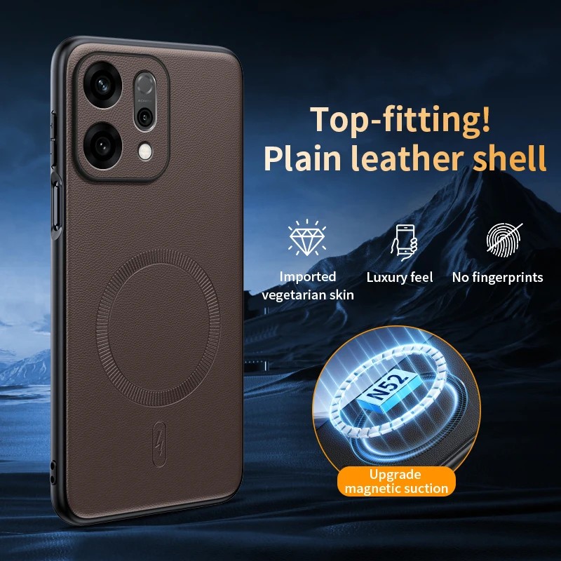 Ultra Thin Magnetic Leather Wireless Charging Phone Case - Sleek Matte Cover