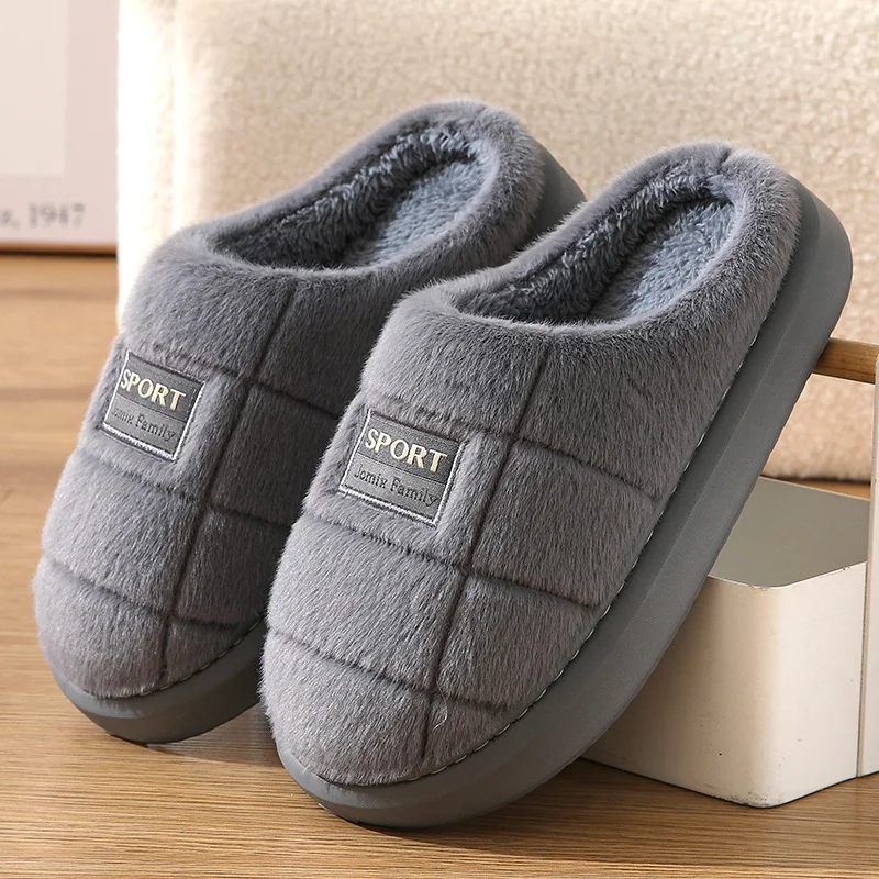 Mens  Cozy Memory Foam Scuff Slippers Casual Slip On Warm House Shoes Indoor/Outdoor Slippers Fluffy Bedroom Men Shoes 2