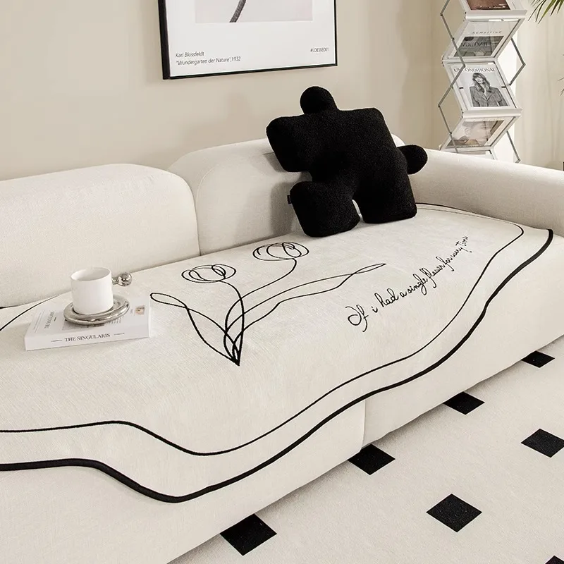 Chenille Sofa Cover for Living Room Print Sofas Towel Non Slip Couch Covers Irregular Alien Sofa Mat Seat Pad Modern Home Mat 6