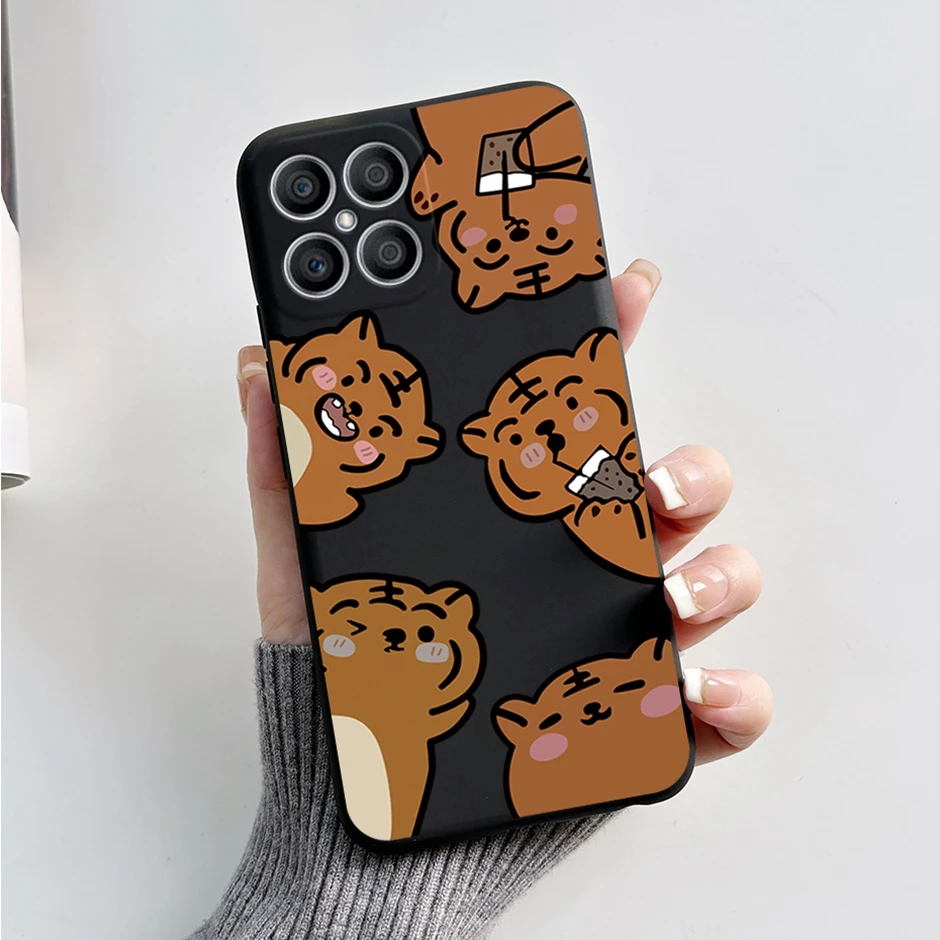Exquisite Cartoon Painted Liquid Silicone Phone Case in Bumper Design