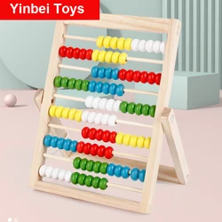 Ábaco de madera para niños, juguetes de aprendizaje preescolar de matemáticas, cuentas de conteo, juguetes educativos con cuentas Montessori