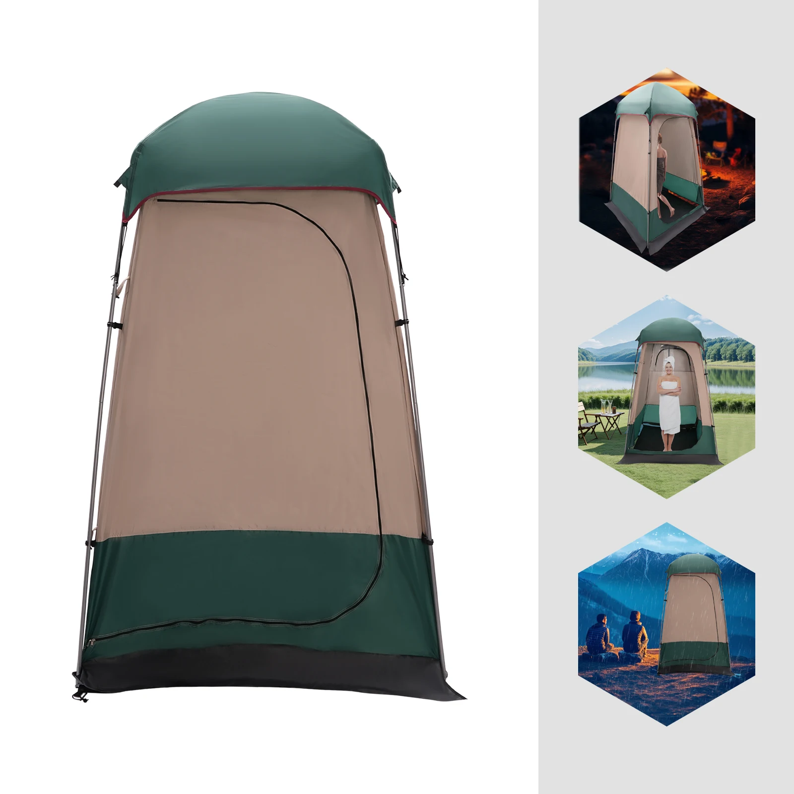 160cm Portable Outdoor Privacy Shower Tent Waterproof Camping Privacy Shelter Portable Toilet Tent for 1 people Shower Hiking
