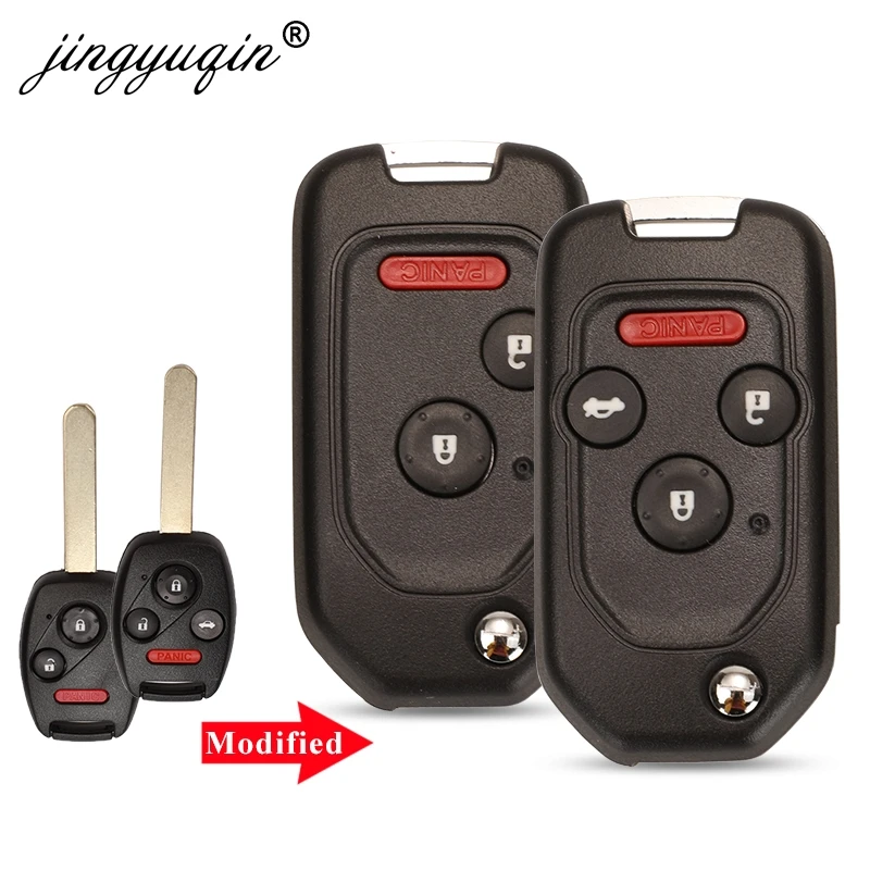 Key Shell 2/3/4BTN Modified Filp Remote Fob Case For Honda Fit CRV Civic Insight Ridgeline HRV Jazz ACCORD 2003-2013