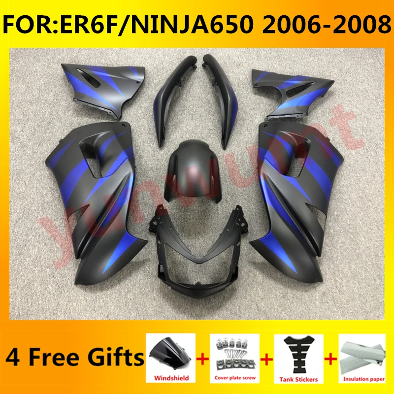 

NEW ABS Motorcycle Injection mold Fairings kit for ER-6F 2006 2007 2008 ER6F Abs ninja650 Fairing EX 650 NINJA 650 blue black