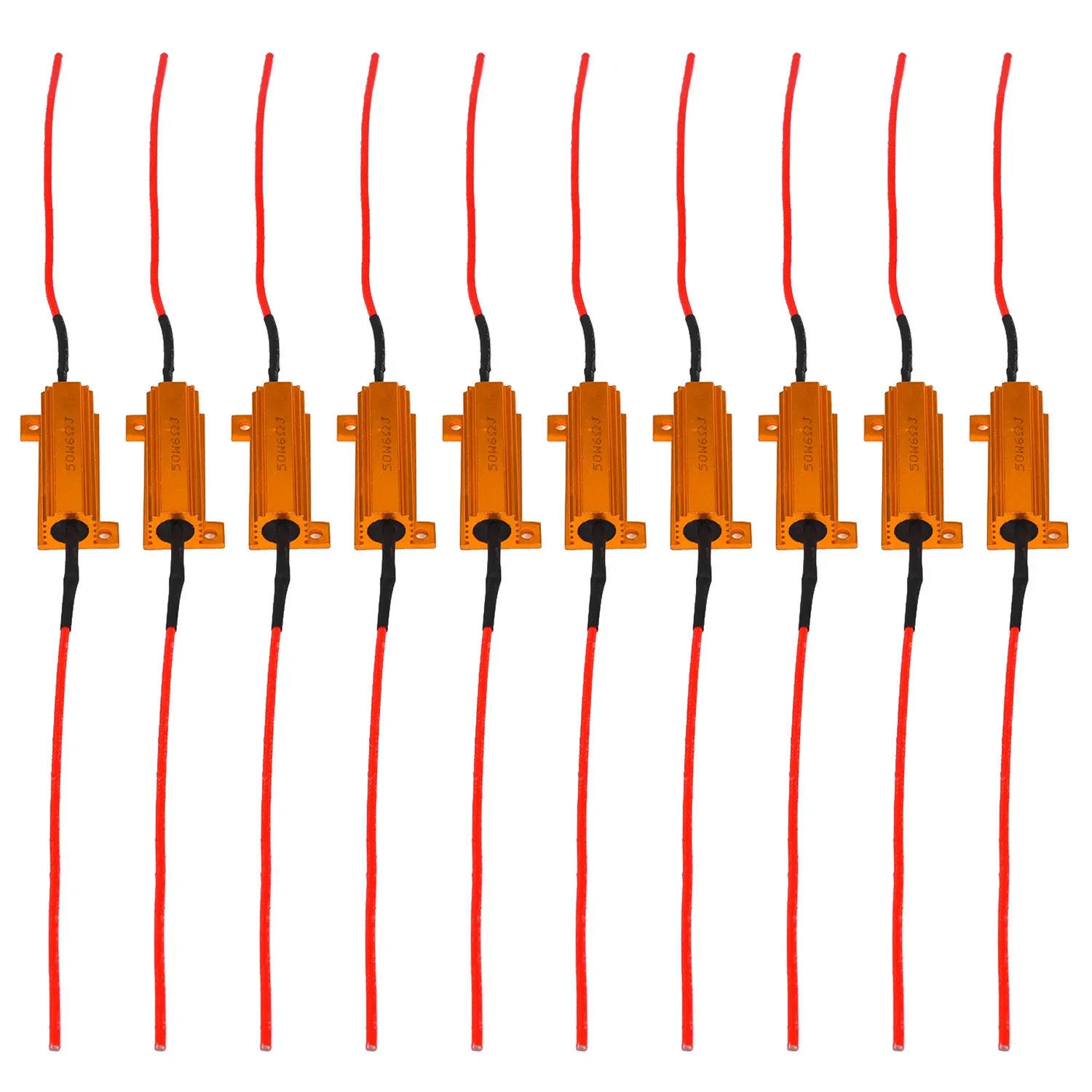 10pcs 50W 6 Ohm LED Lamp Decoder Brake Light Fault Canceller Resistor Decoder Drivetrain Shifters Car Accessories led lamp decoder