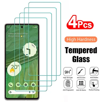 4PCS Tempered Glass for Google Pixel 8 Pro, 8A, 7, 7A, 6, 6A, 5, 5A, 4A, 4, XL, 3, 9H Protective Transparent Screen Protector Film Glass