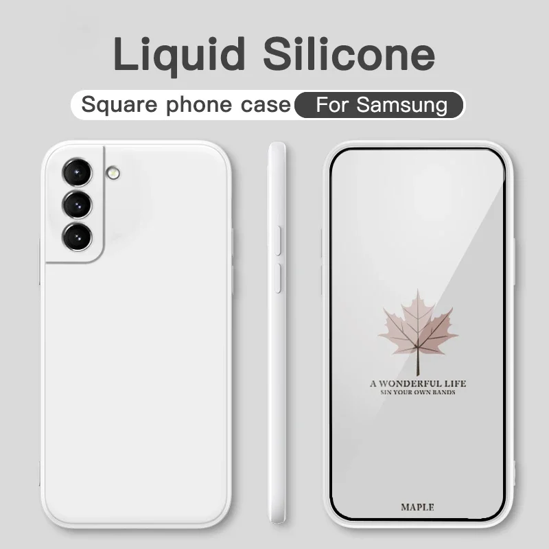 Square Liquid Silicone Soft Protective Case - Premium Soft Cover and Bag