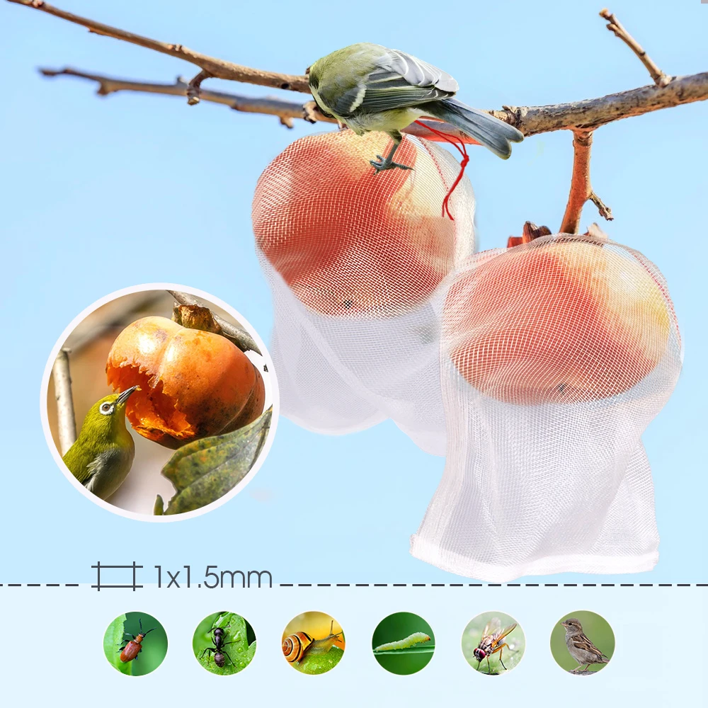 Nylon Grow Fruit Protection Bags With Drawstring For Protecting Plant Flower Vegetable Reusable Mesh Protect Bag Pest Control 4