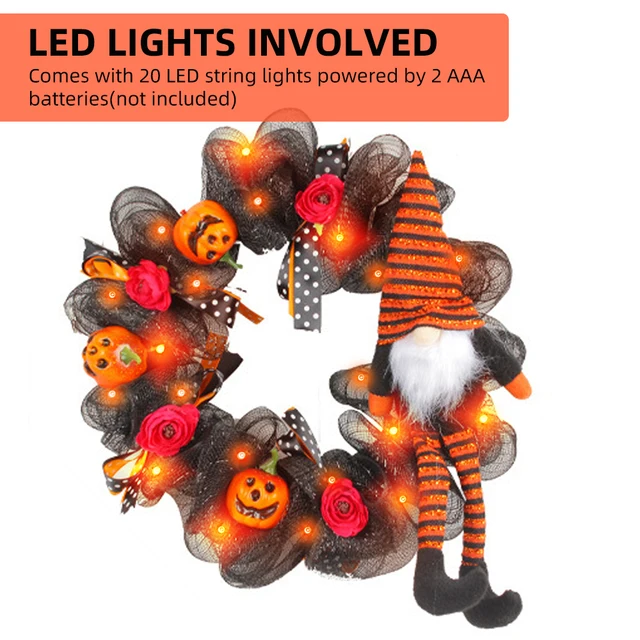 Mesterséges Koszorú Karácsonyfa Dekoráció Bejárati Ajtó 20 Fényű Dísz Beltéri Kültéri Partira