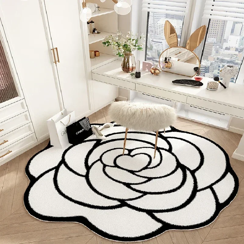 French Cream Style Living Room Decoration Carpet Flowers Rugs for Bedroom Fluffy Soft Cloakroom Plush Rug Home Thicken Floor Mat