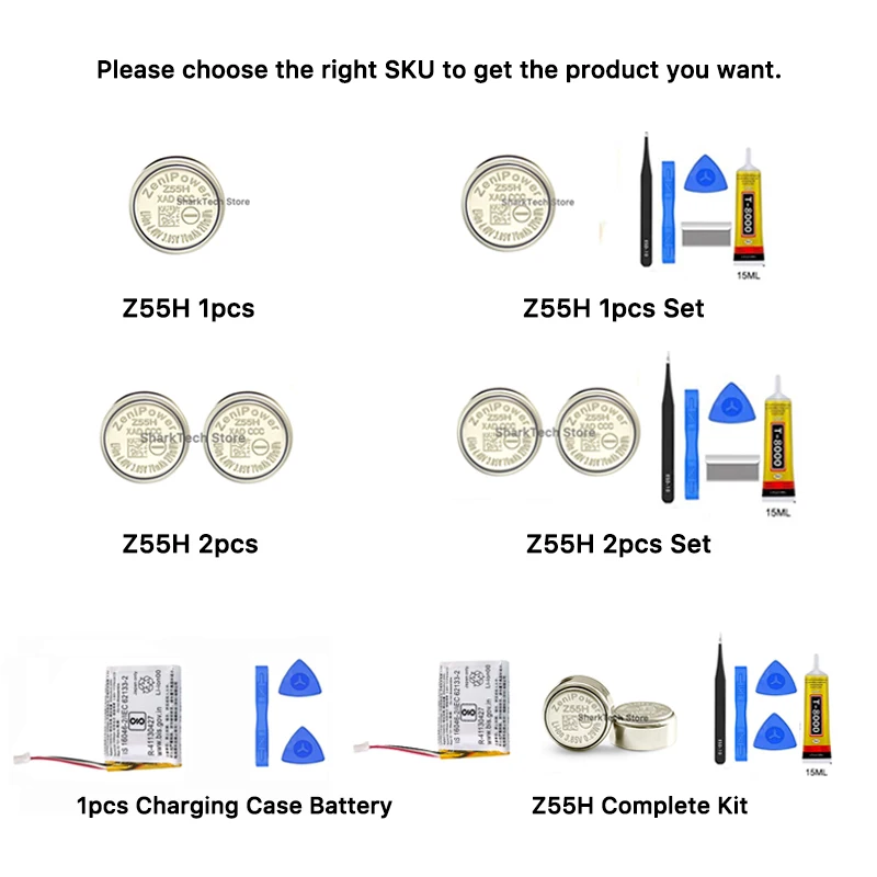 HIGHAKKU - Batteria sostitutiva Z55 compatibile con WF-1000XM3 WF-1000X WF-XB700 WF-SP700N WF-SP900 Wireless Earphones Bluetooth Headphones Series HIGHAKKU - Batteria sostitutiva Z55 compatibile con WF-1000XM3 WF-1000X WF-XB700 WF-SP700N WF-SP900 Wireless Earphones Bluetooth Headphones Series