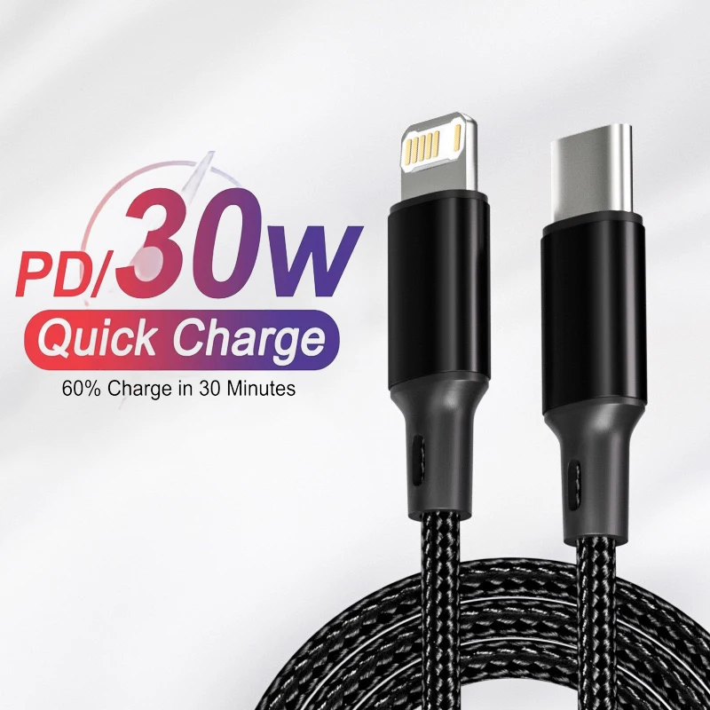 PD 30W USB Cable For Apple iPhone 14 13 12 11 Pro Max 7 8 14 Plus XS XR Fast Charging USB C Cable Charger Date Wire Accessories Best Sellers In Phones Accessories