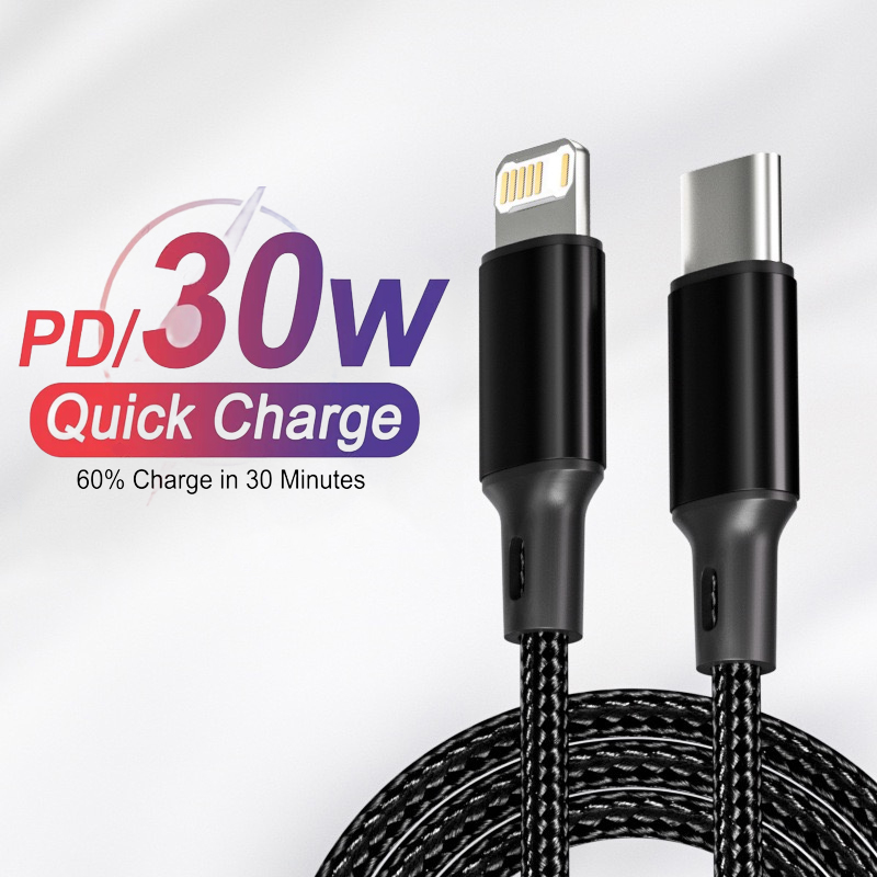 PD 30W USB Cable For Apple iPhone 14 13 12 11 Pro Max 7 8 14 Plus XS XR Fast Charging USB C Cable Charger Date Wire Accessories