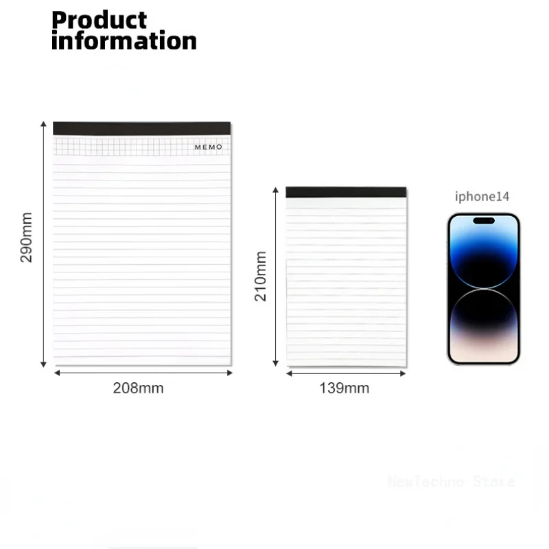 A4 Conference Tearable Memo Pad Lined Pages Diary Notepad Meeting Notebook Draft Writing Sheet Paper Office School Supplies