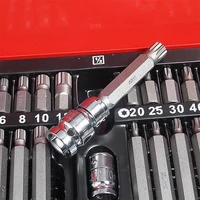 Motorsi 40 шт., набор шестигранных торцевых бит со звездой Torx, 1/2 дюйма, 3/8 дюйма, ударная головка, инструмент с головкой винта для ремонта автомобиля — изображение 3