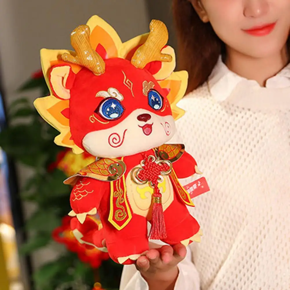 

Chinese New Year Dragon Toy 2024 Dragon Mascot Plush Doll Chinese New Year Zodiac Stuffed Ornament Luck Dragon Toys for Home