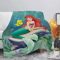 Disney Mermaid Princess Ariel Printed Blanket Picnic Blankets Warm Soft and Comfortable Blanket Home Travel Birthday Gift 2