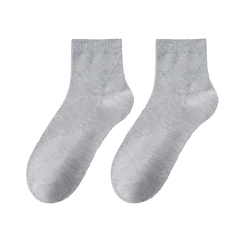 2025e Tube Four Seasons Mesh Breathable Summer Thin Deodorant Combed Cotton Men's Short Socks_voghion.com
